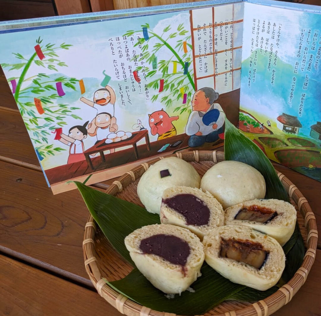 松川村で七夕に合わせて食べられてきた「七夕まんじゅう」作りのイベント